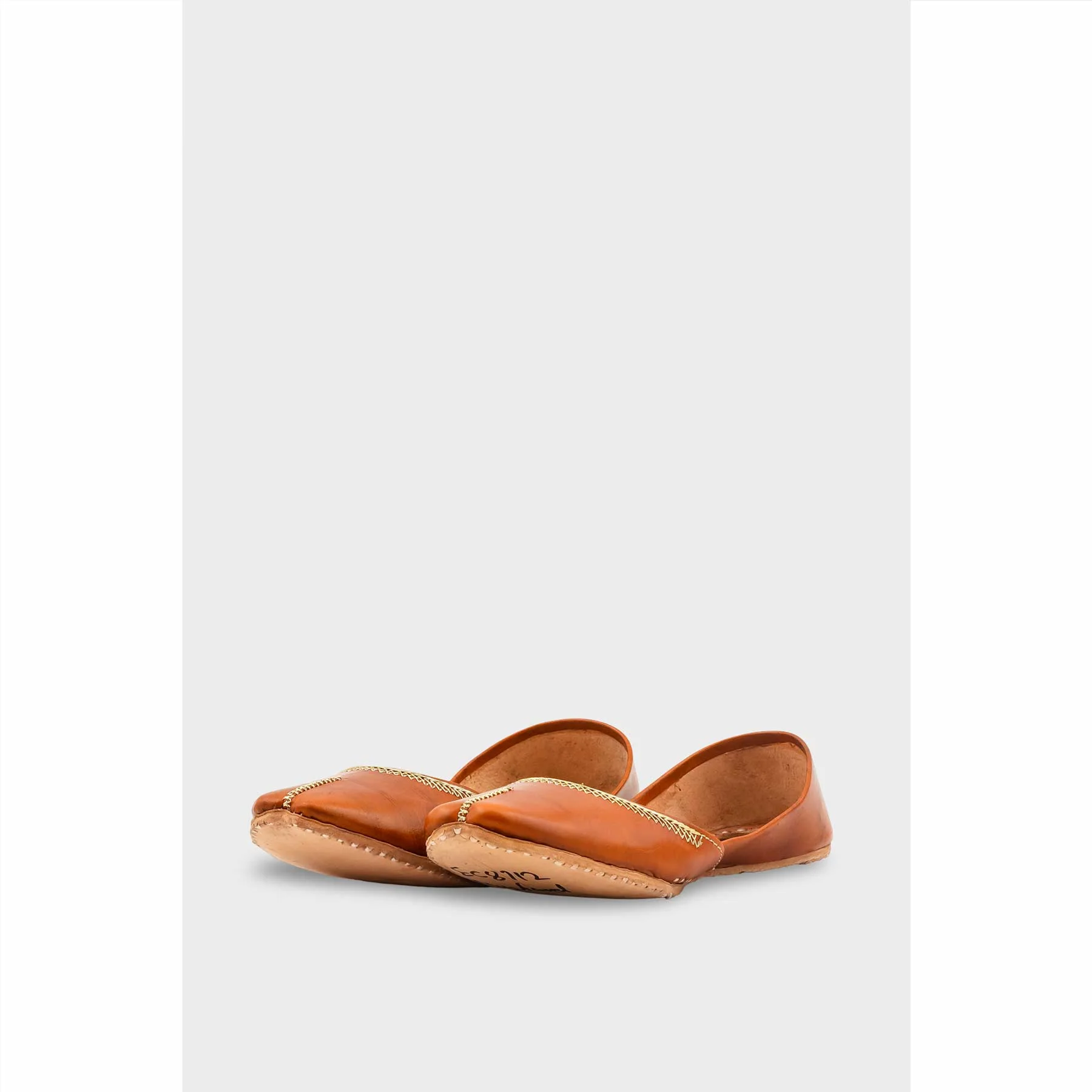 Mustard Leather Khussa For Women EC8712 - Image 3