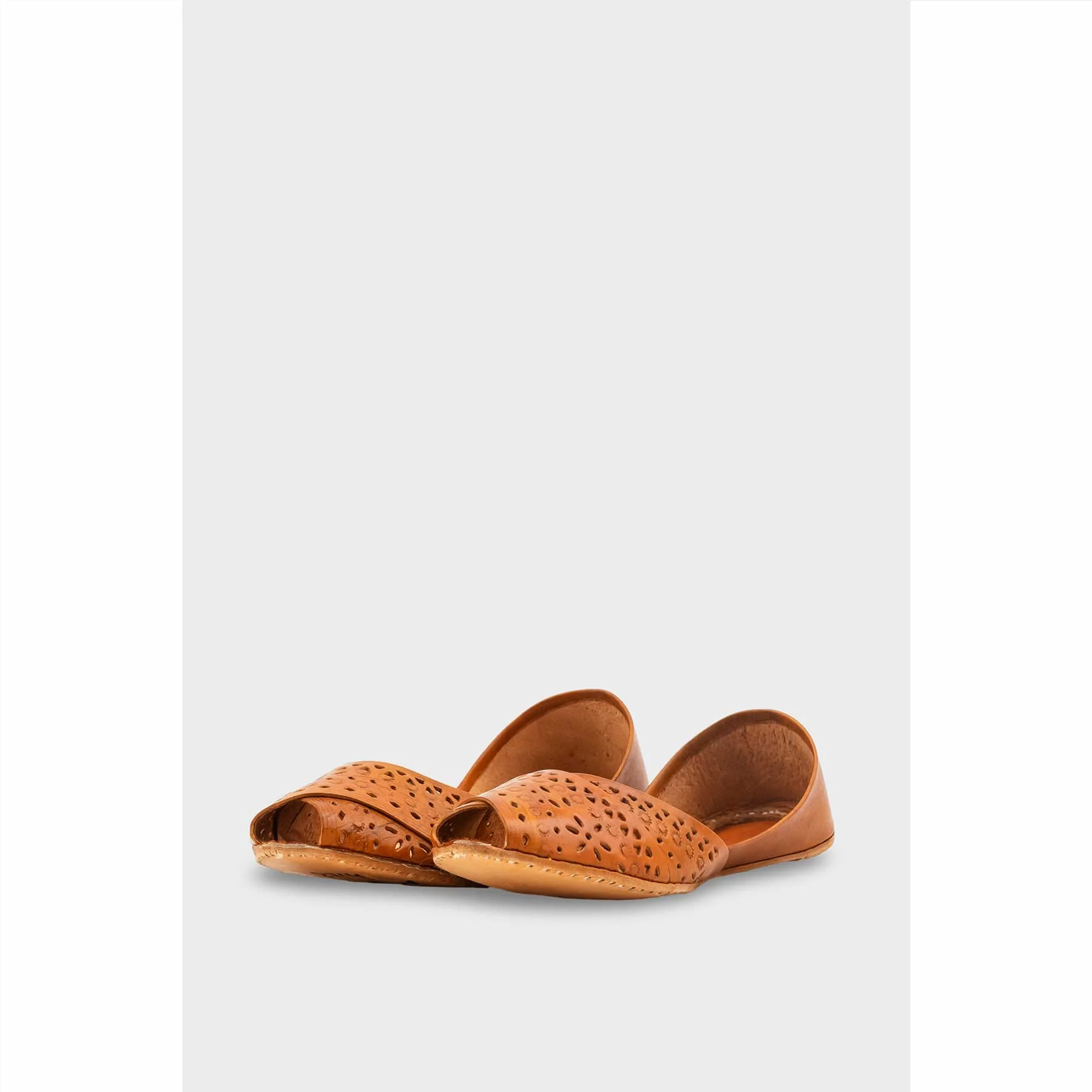 Mustard Leather Khussa For Women EC8714 - Image 3