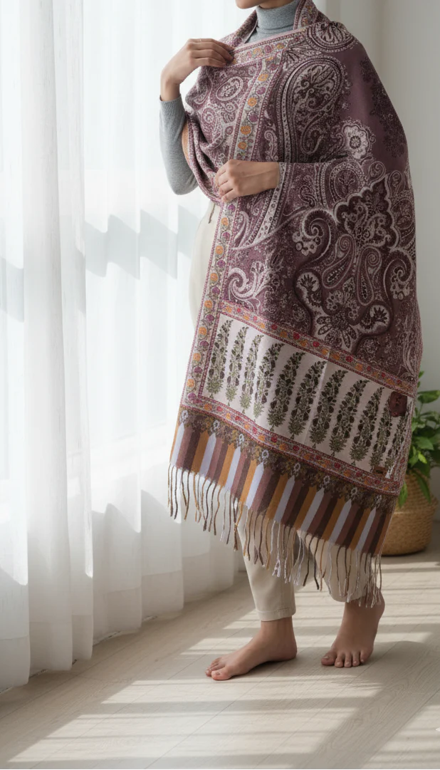 Mustard Winter Stole PN5164 - Image 3