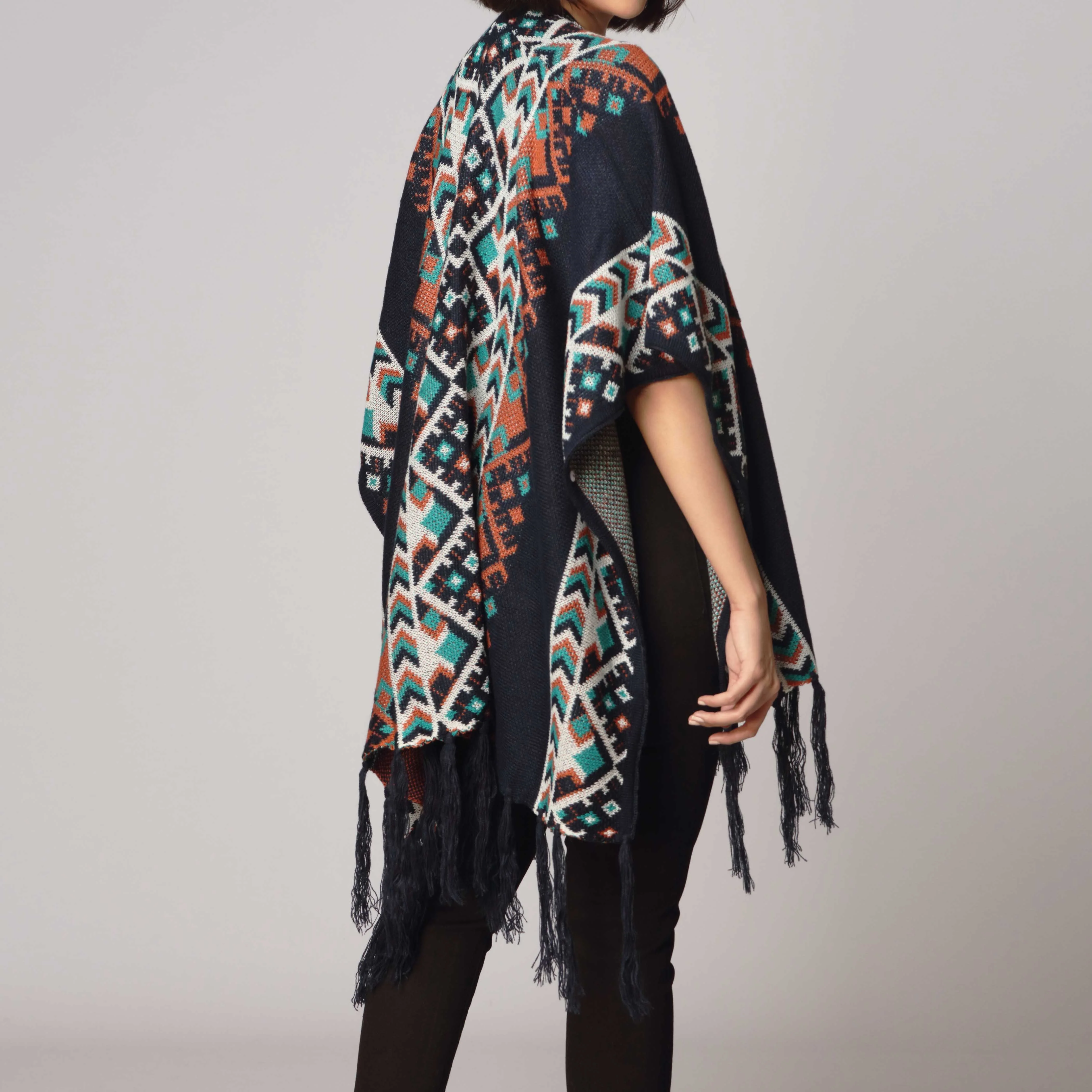Navy Cape Shawl PW2801 - Image 3