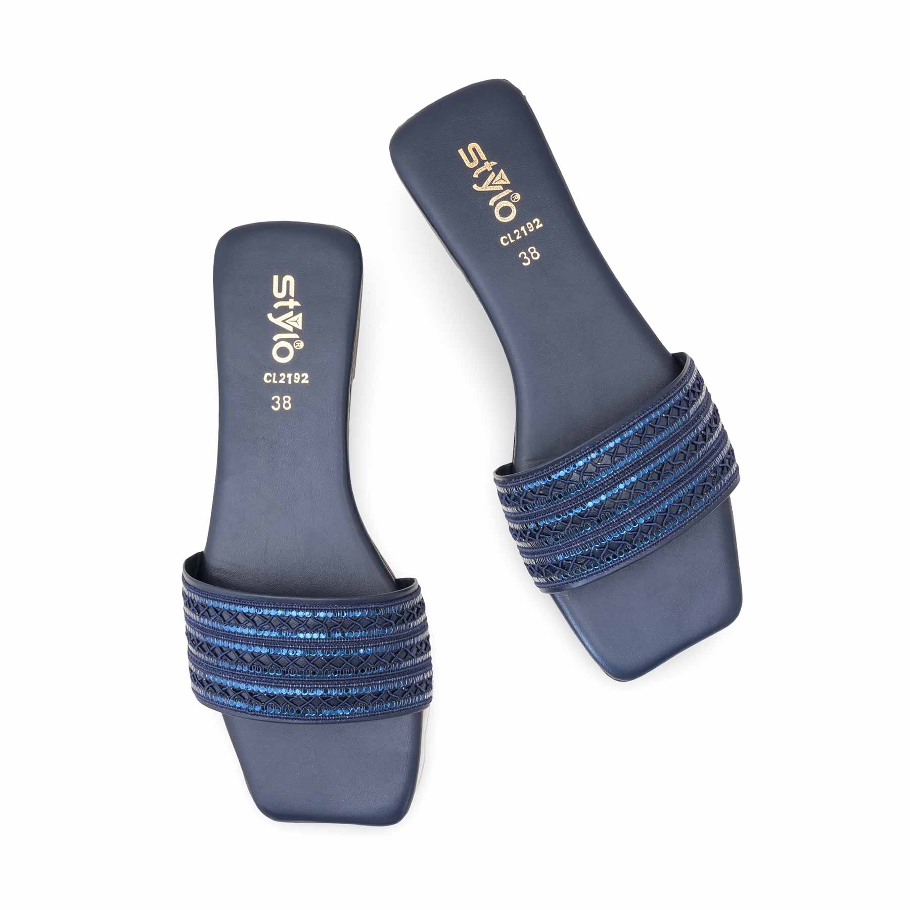 Navy Casual Slipper For Women CL2192 - Image 5