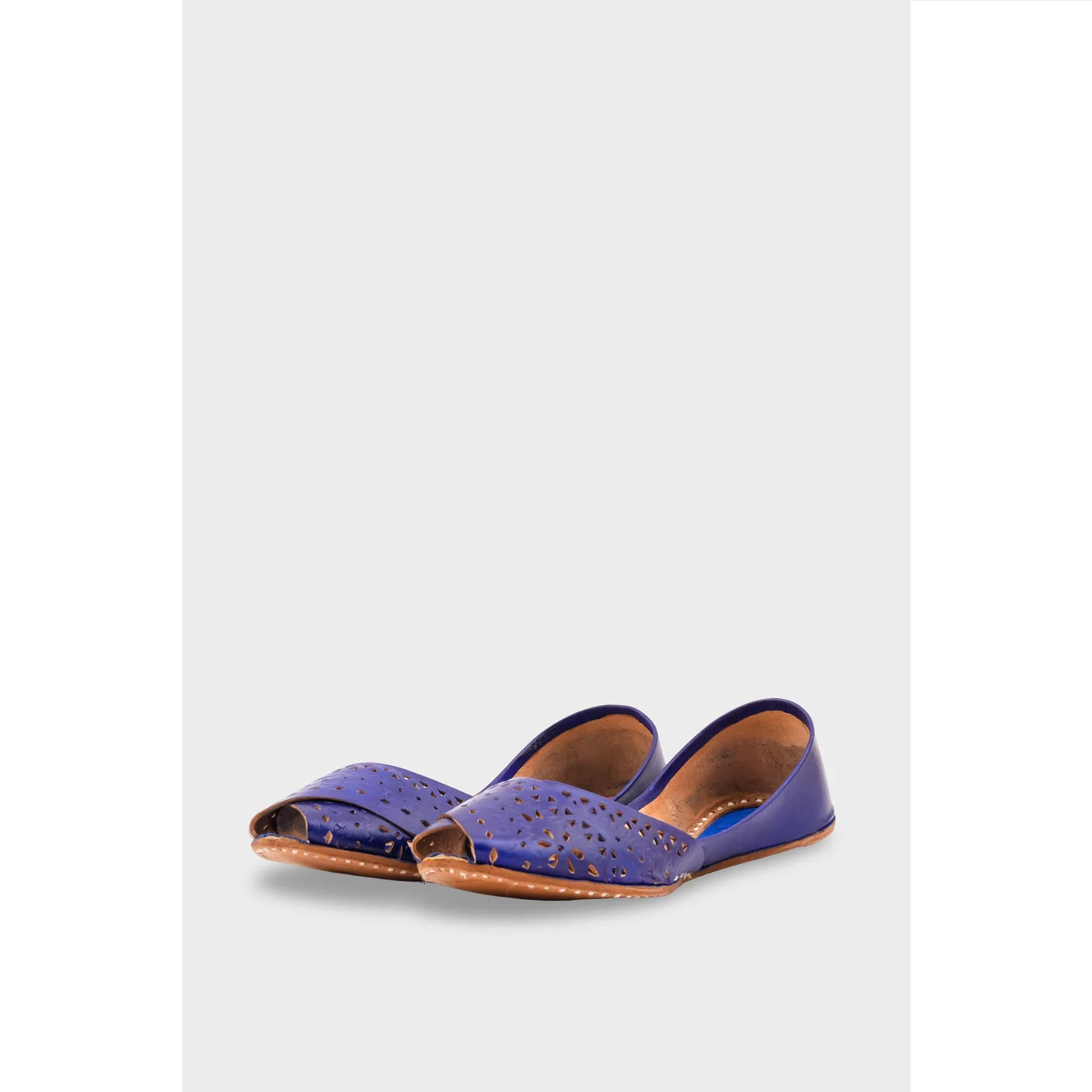 Navy Leather Khussa EC8639 - Image 3