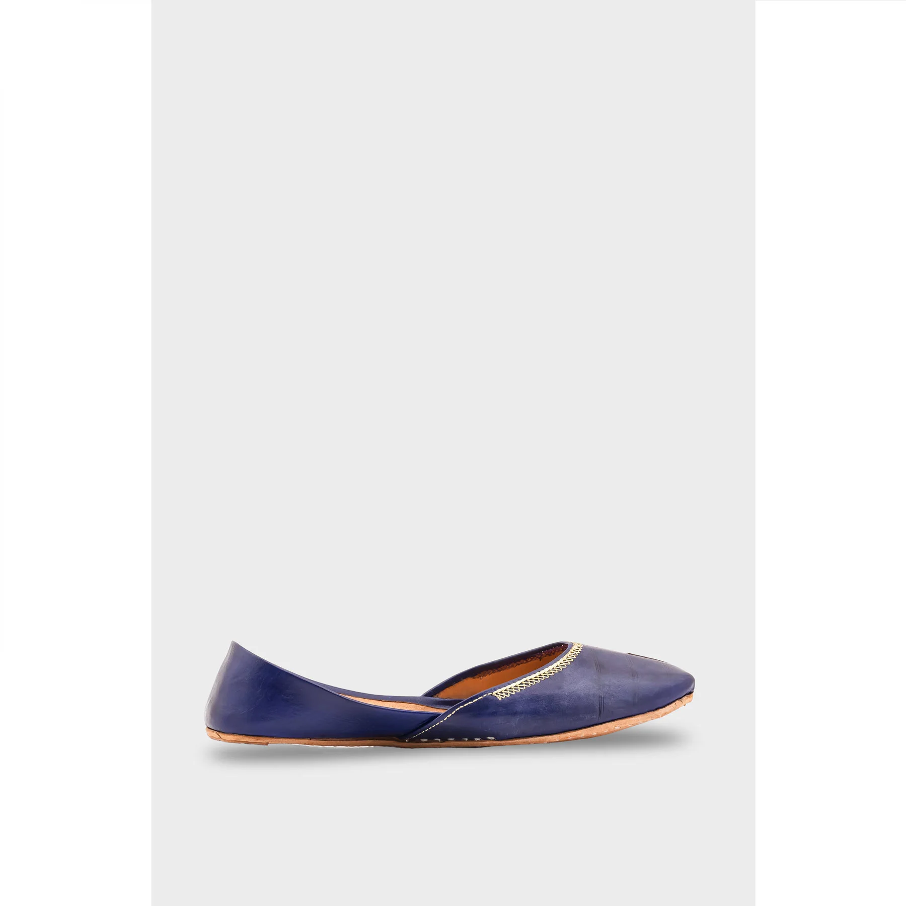 Navy Leather Khussa EC8657 - Image 2