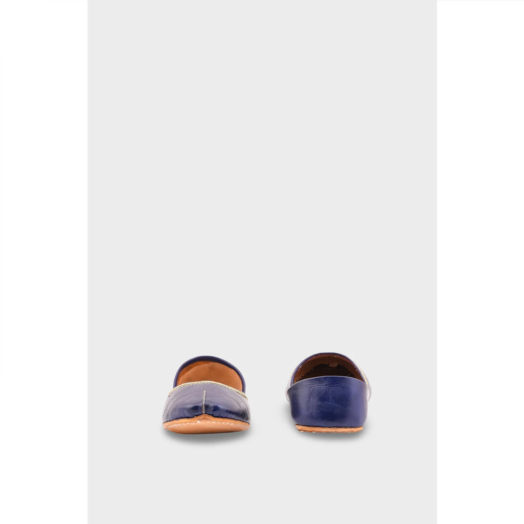 Navy Leather Khussa EC8657 - Image 4