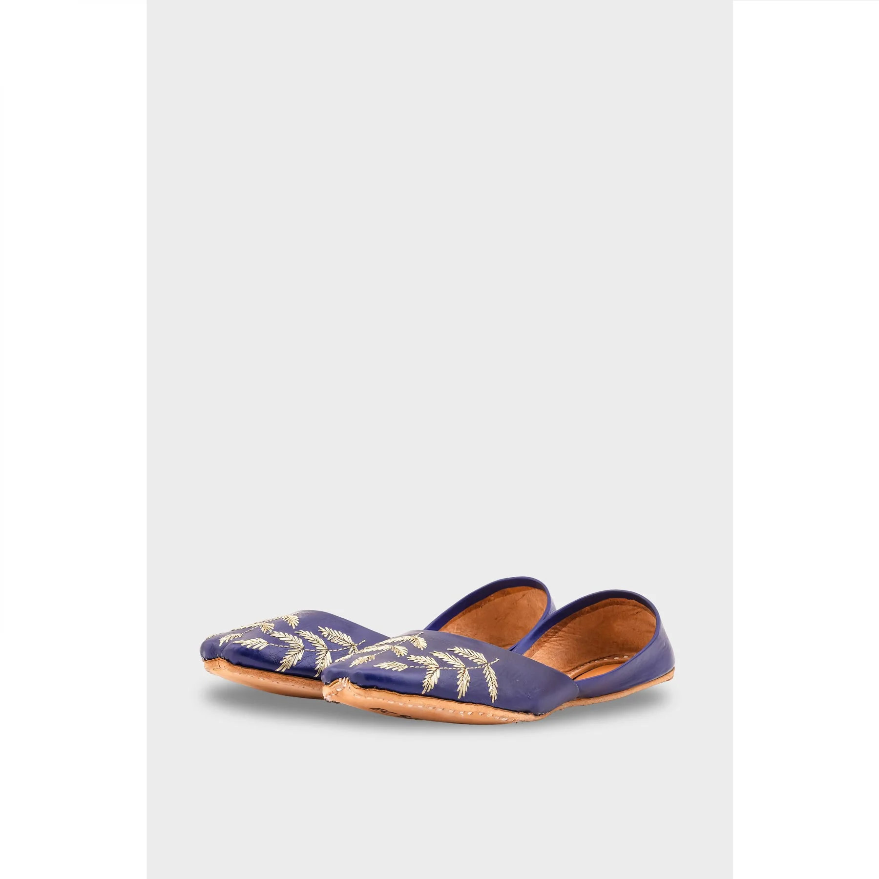 Navy Leather Khussa EC8659 - Image 3