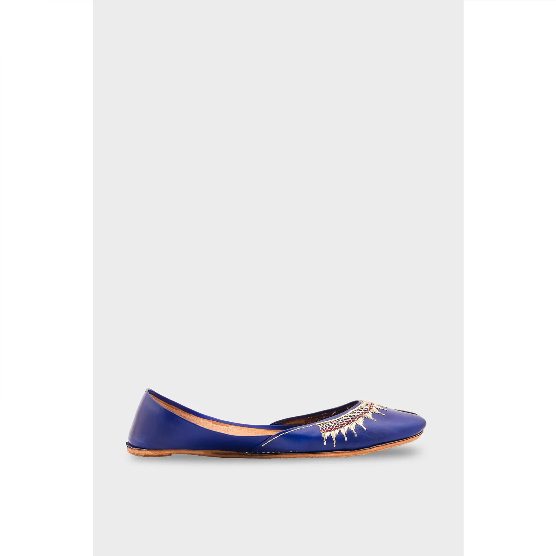 Navy Leather Khussa EC8660 - Image 2