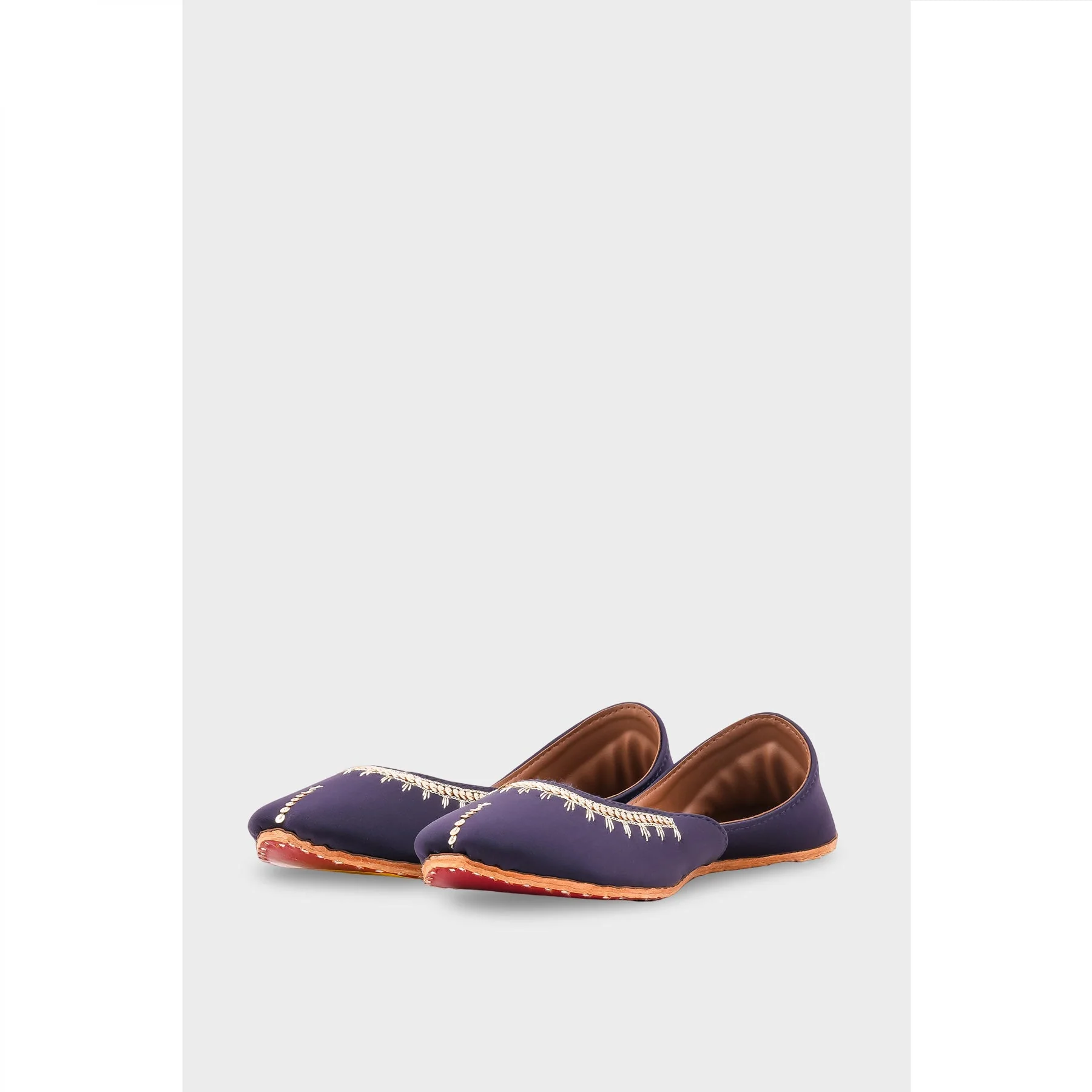 Navy Leather Khussa For Women EC8760 - Image 4