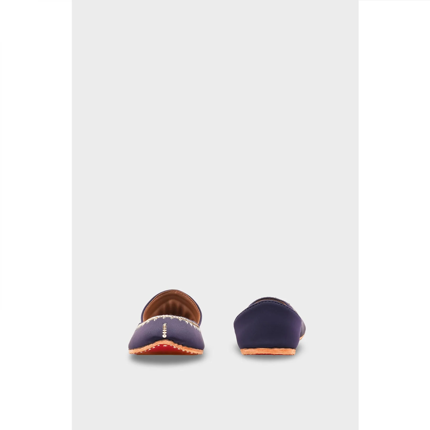 Navy Leather Khussa For Women EC8760 - Image 5