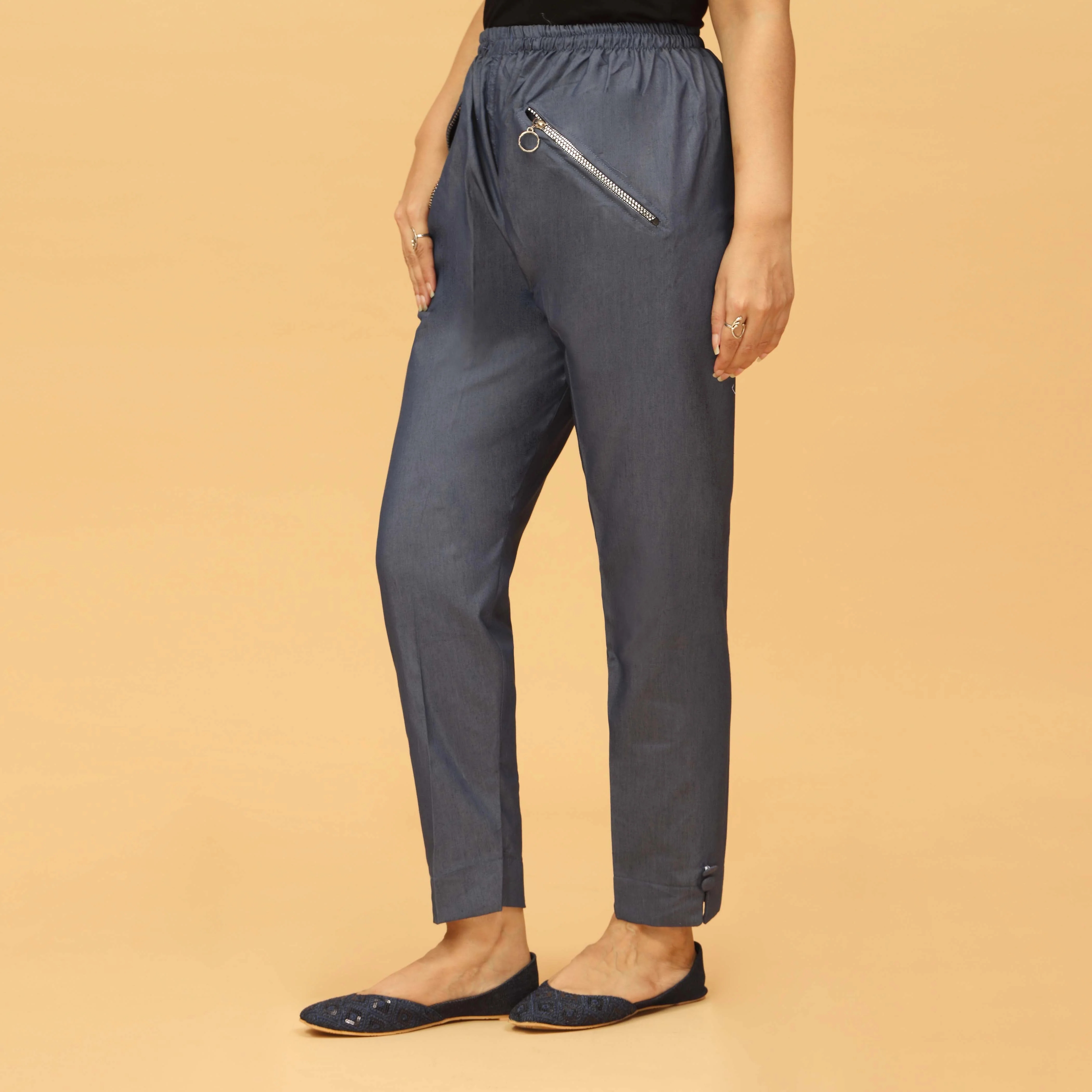 Navy Slim Fit Denim Trouser PS4576 - Image 2