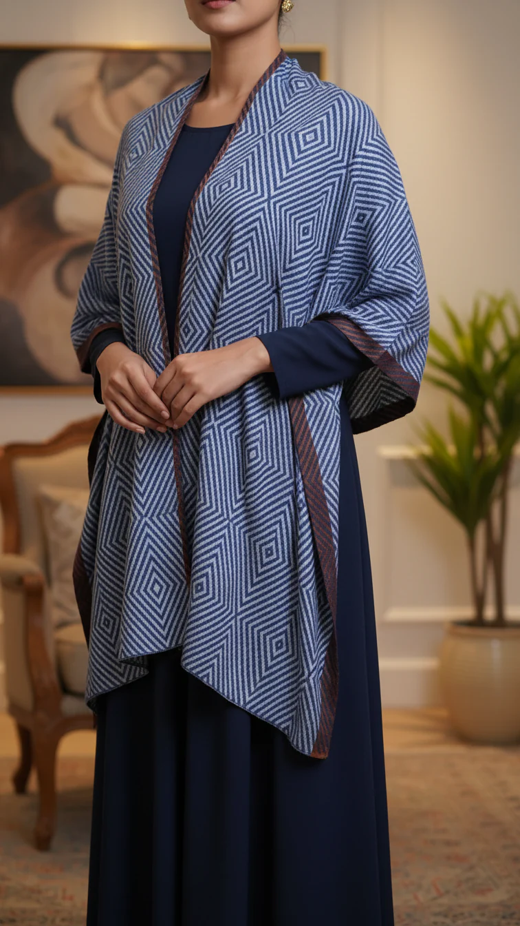 Navy Winter Capeshawl PW5677 - Image 2