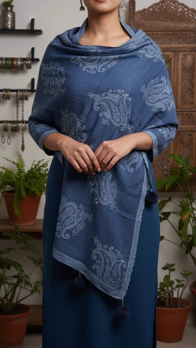 Navy Winter Stole PW5750