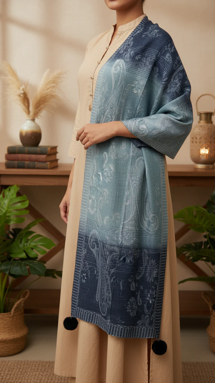 Navy Winter Stole PW5762