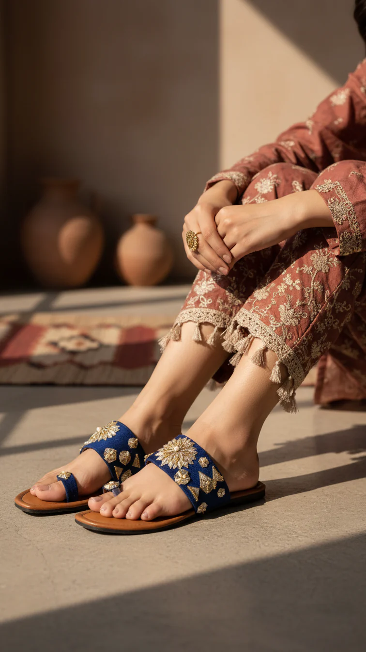 Navy Women Casual Chappal CL1518 - Image 2