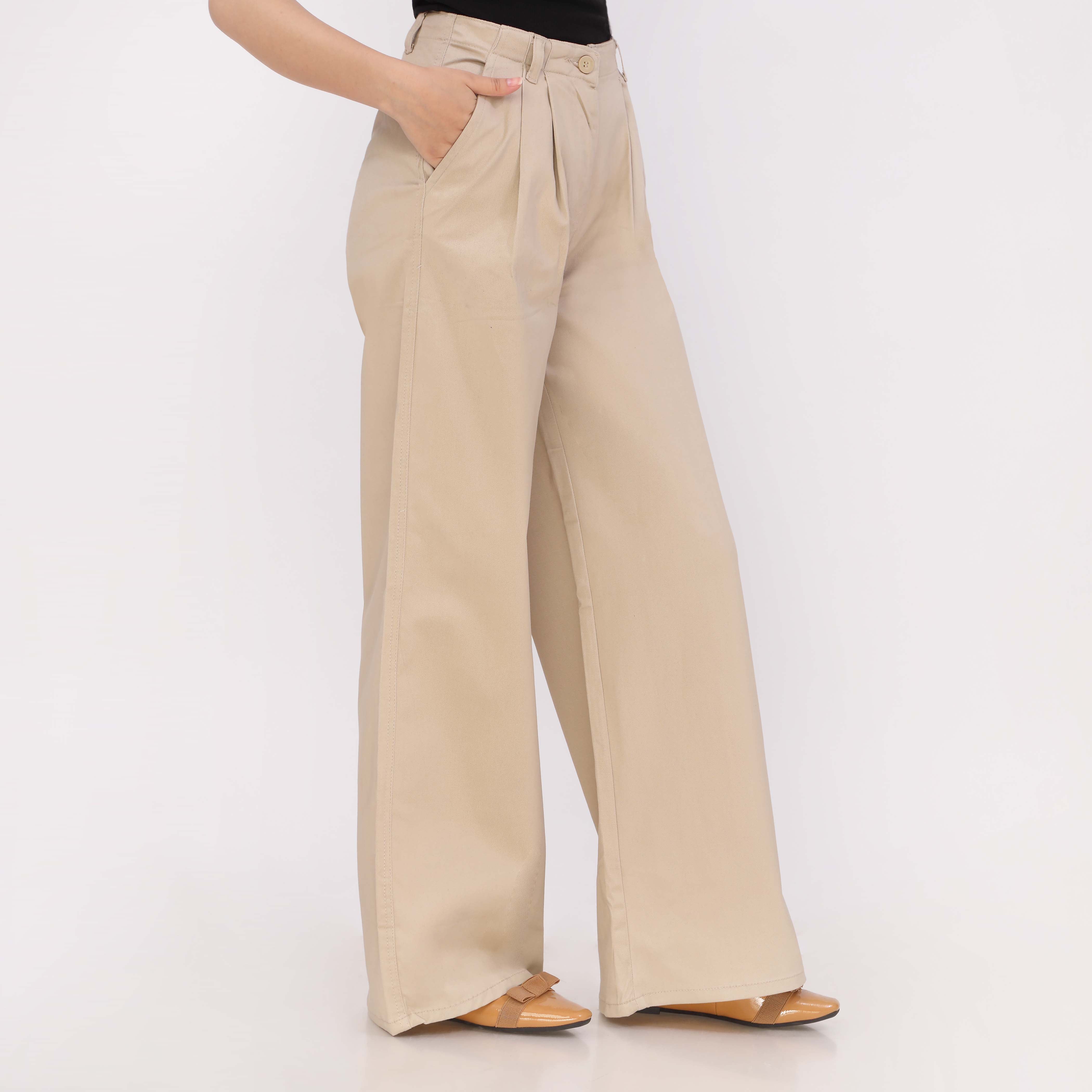 Off/White Relax Fit Twill Pant - Image 2