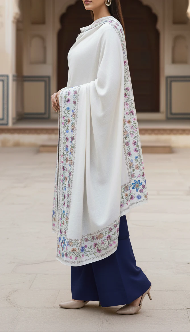 Off/White Winter Shawl PW5727 - Image 2