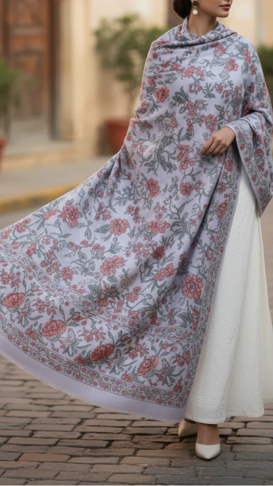 Off/White Winter Shawl PW5731 - Image 2