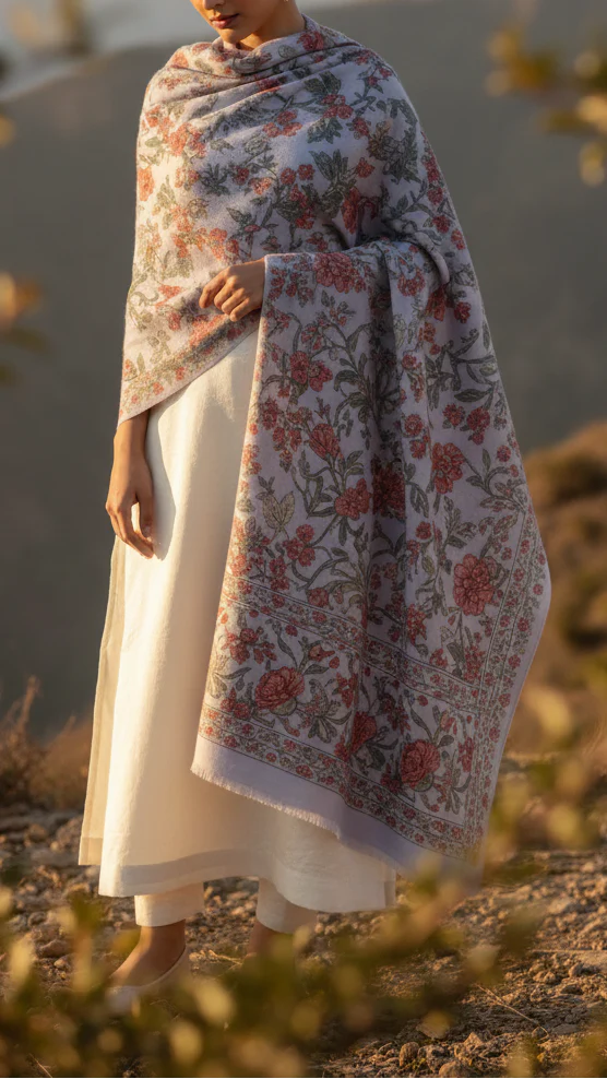 Off/White Winter Shawl PW5731 - Image 4
