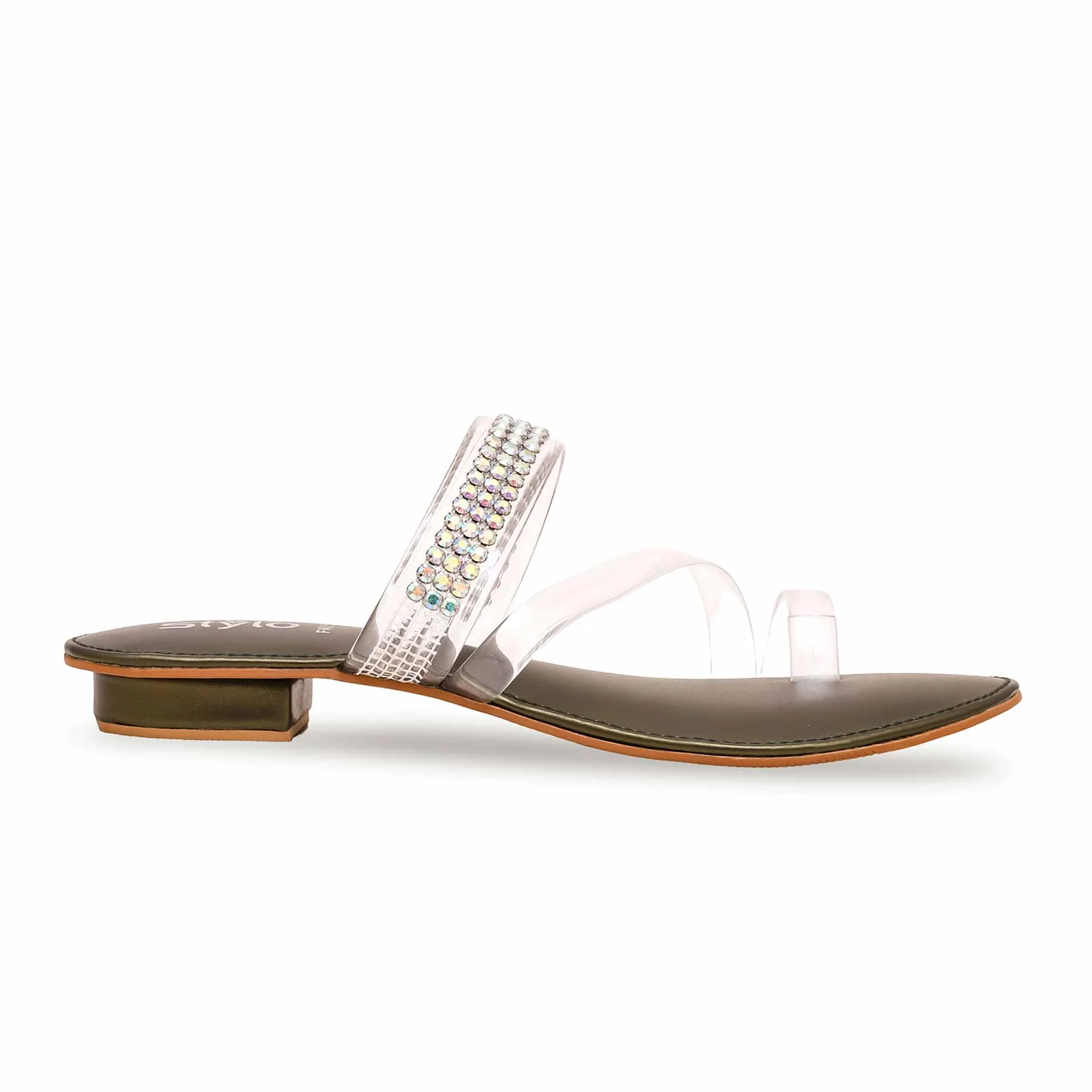 Olive Fancy Chappal FN0750 - Image 2