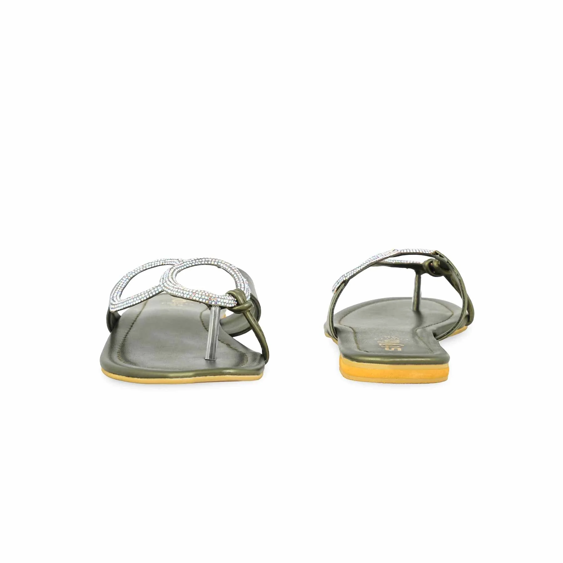 Olive Fancy Chappal FN0775 - Image 4