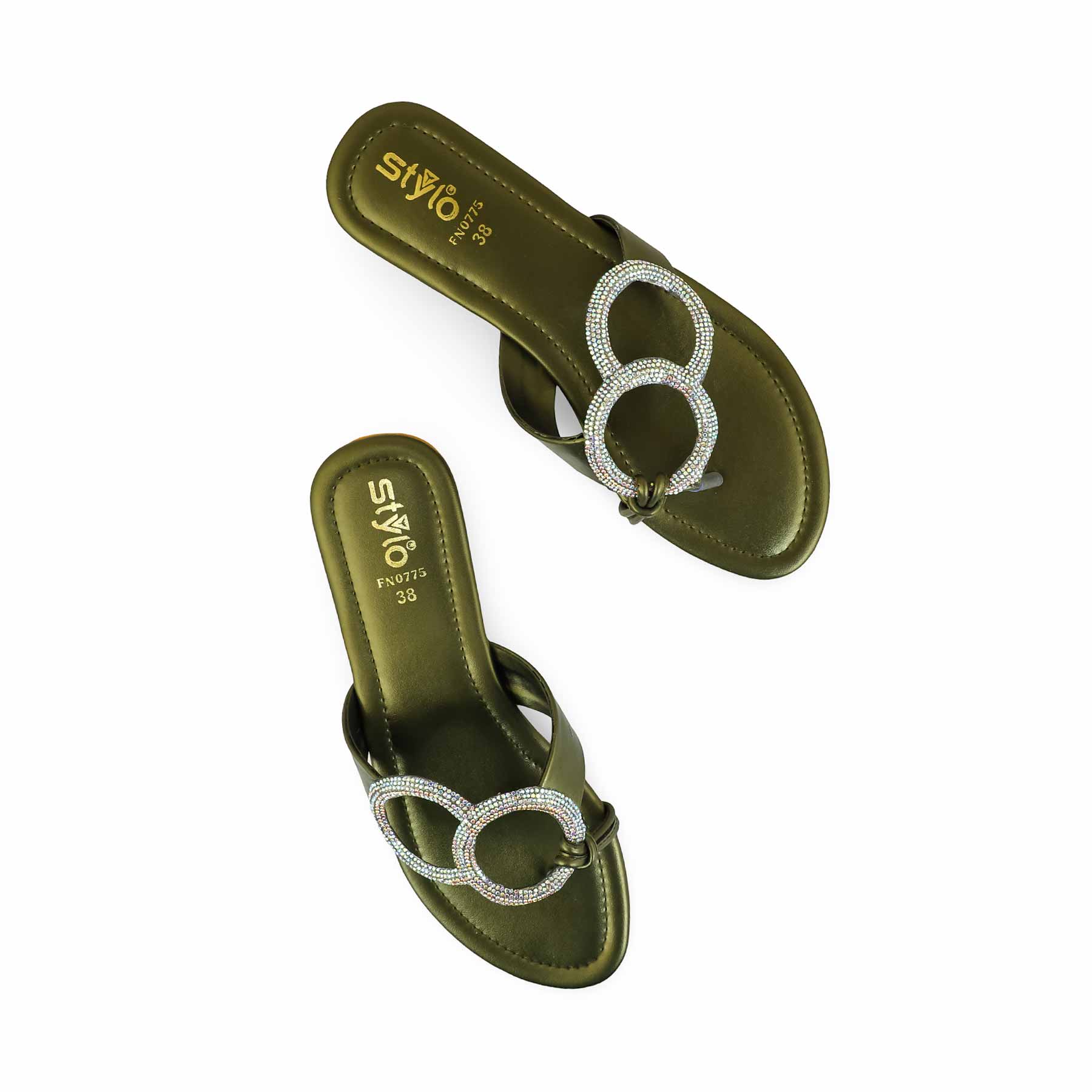 Olive Fancy Chappal FN0775 - Image 5