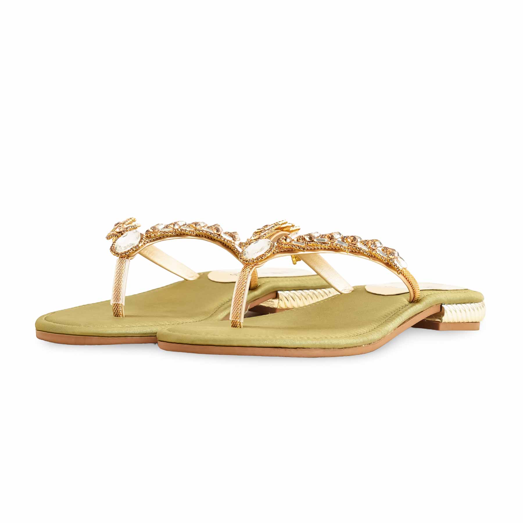 Olive Fancy Chappal For Women FN0801 - Image 3