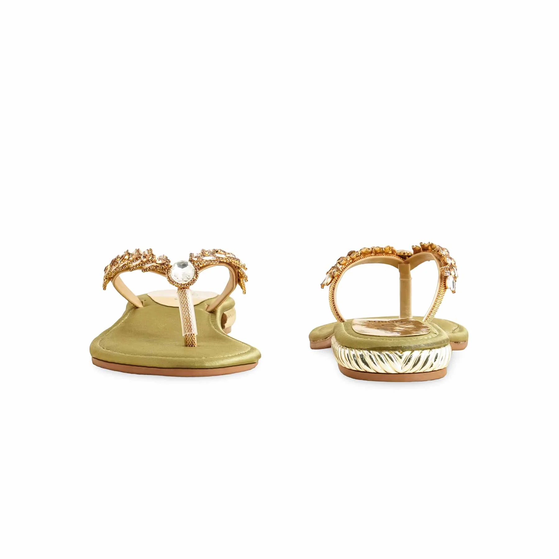 Olive Fancy Chappal For Women FN0801 - Image 4