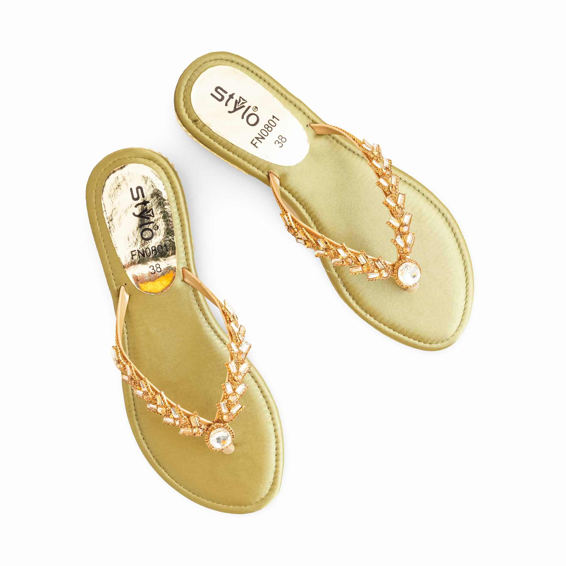 Olive Fancy Chappal For Women FN0801 - Image 5