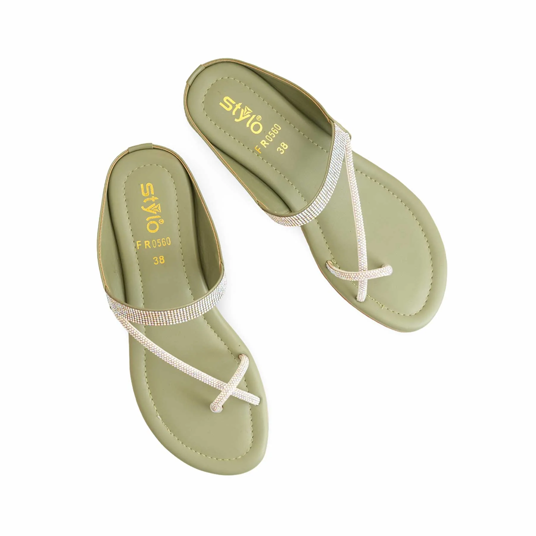 Olive Formal Chappal For Women FR0560 - Image 5