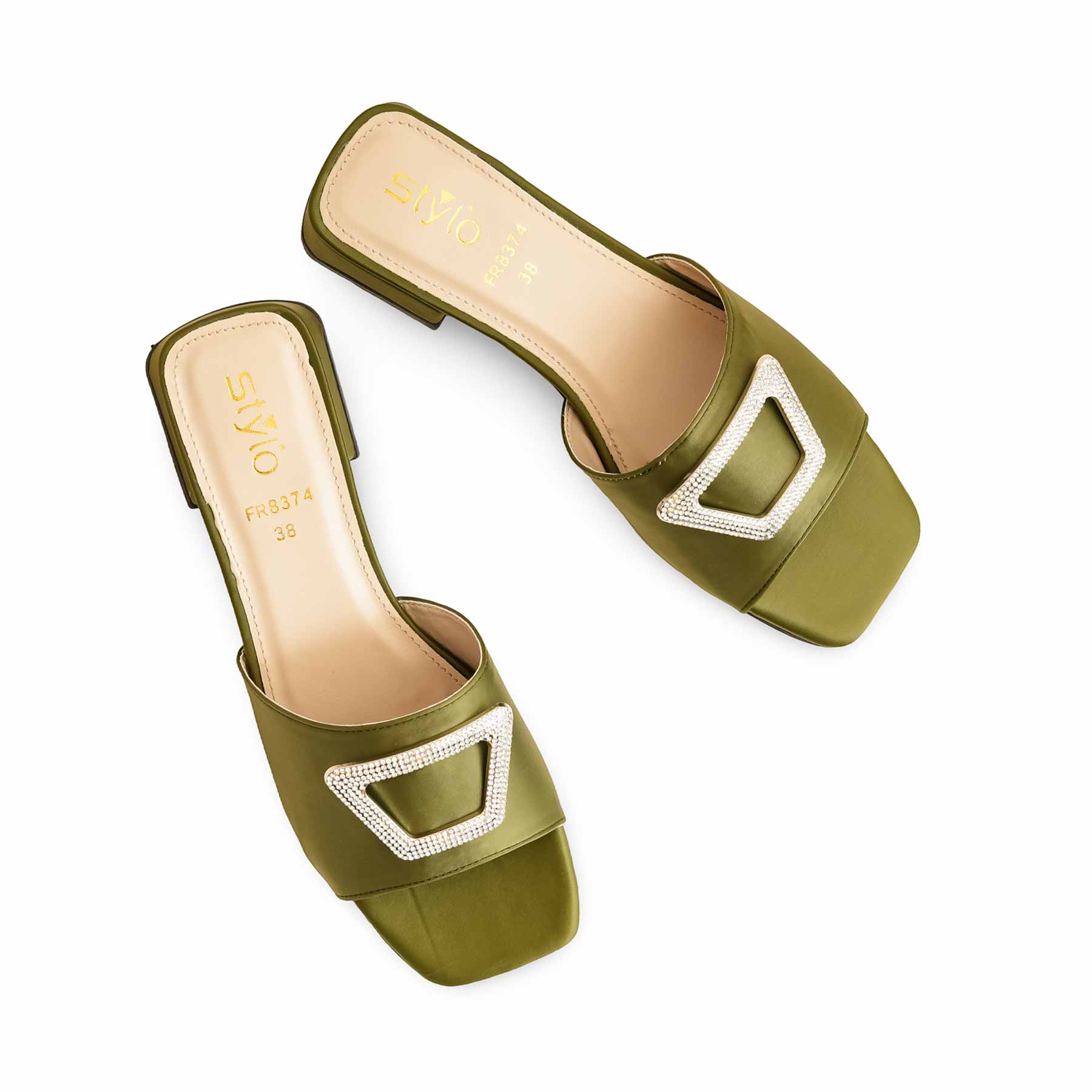 Olive Formal Slipper For Ladies FR8374 - Image 5