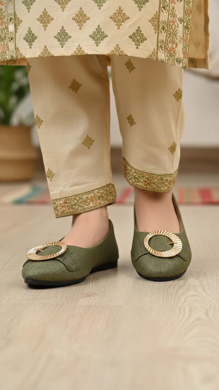 Olive Pumps For Ladies WN1302 - Image 2