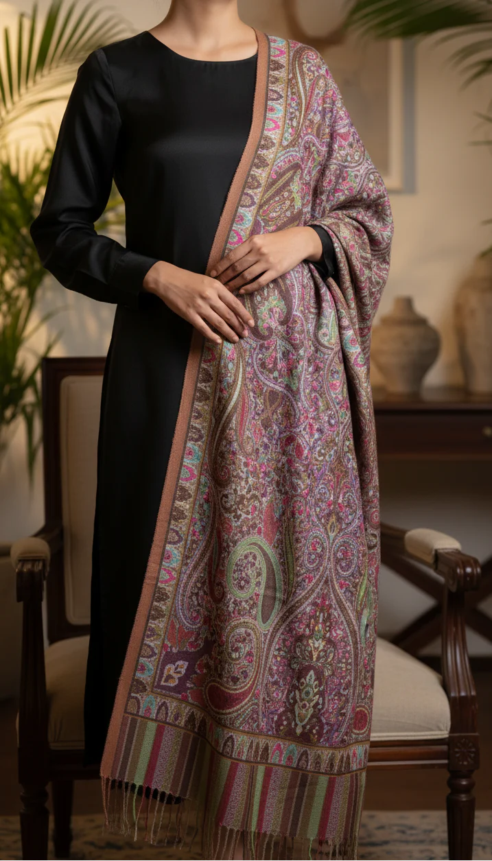Olive Winter Stole PN5231 - Image 2