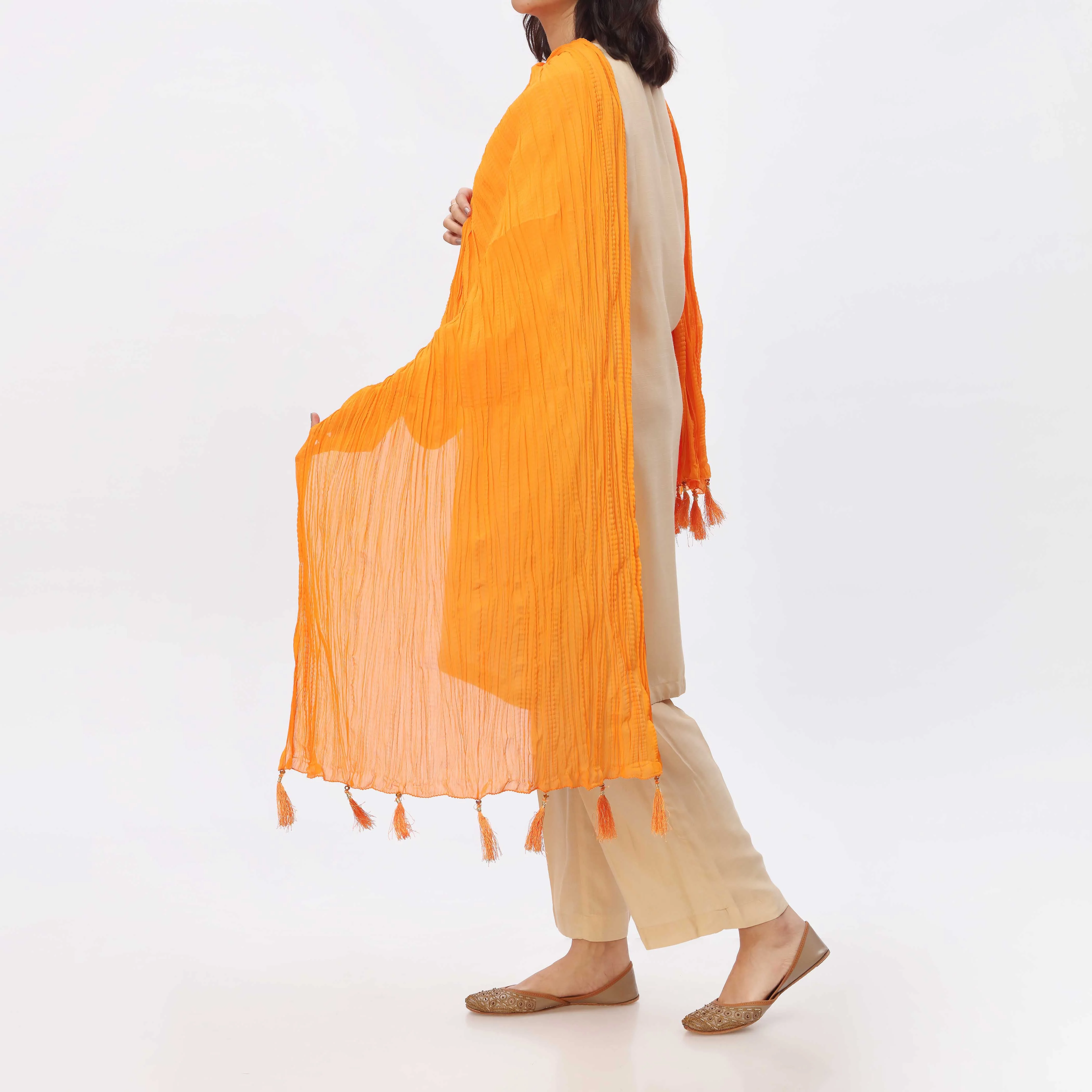Orange Crush Chiffon stole PS3756 - Image 2