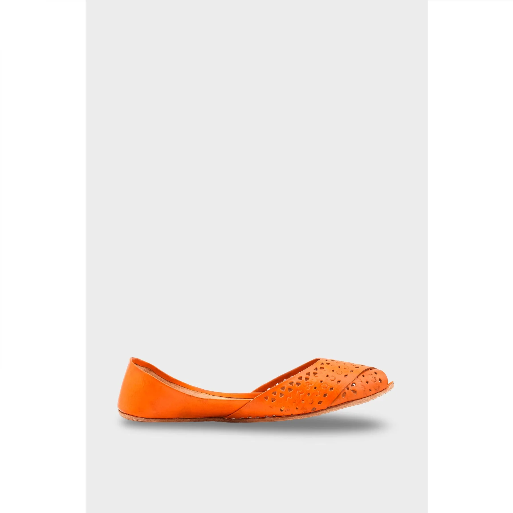 Orange Leather Khussa EC8639 - Image 2