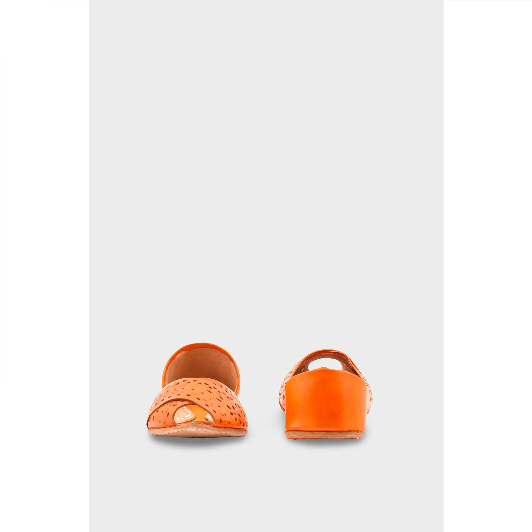 Orange Leather Khussa EC8639 - Image 4