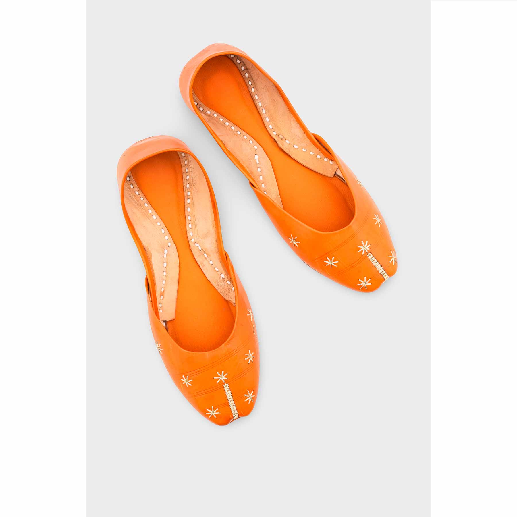 Orange Leather Khussa EC8642 - Image 5