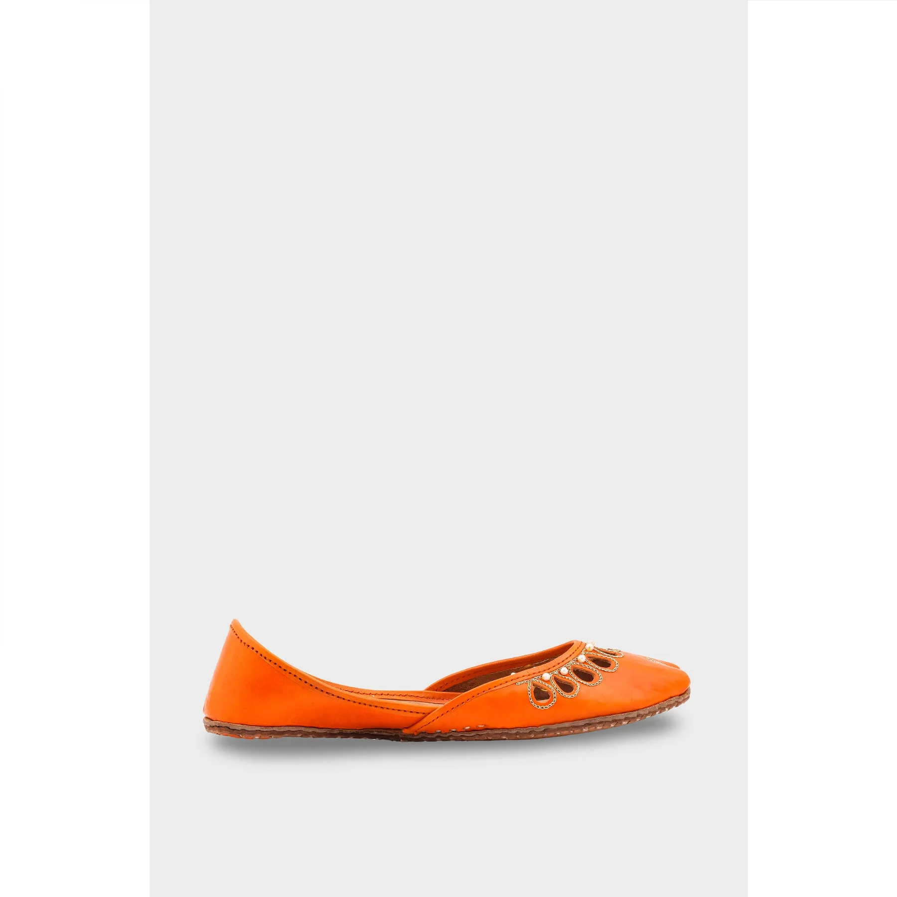 Orange Leather Khussa EC8643 - Image 2