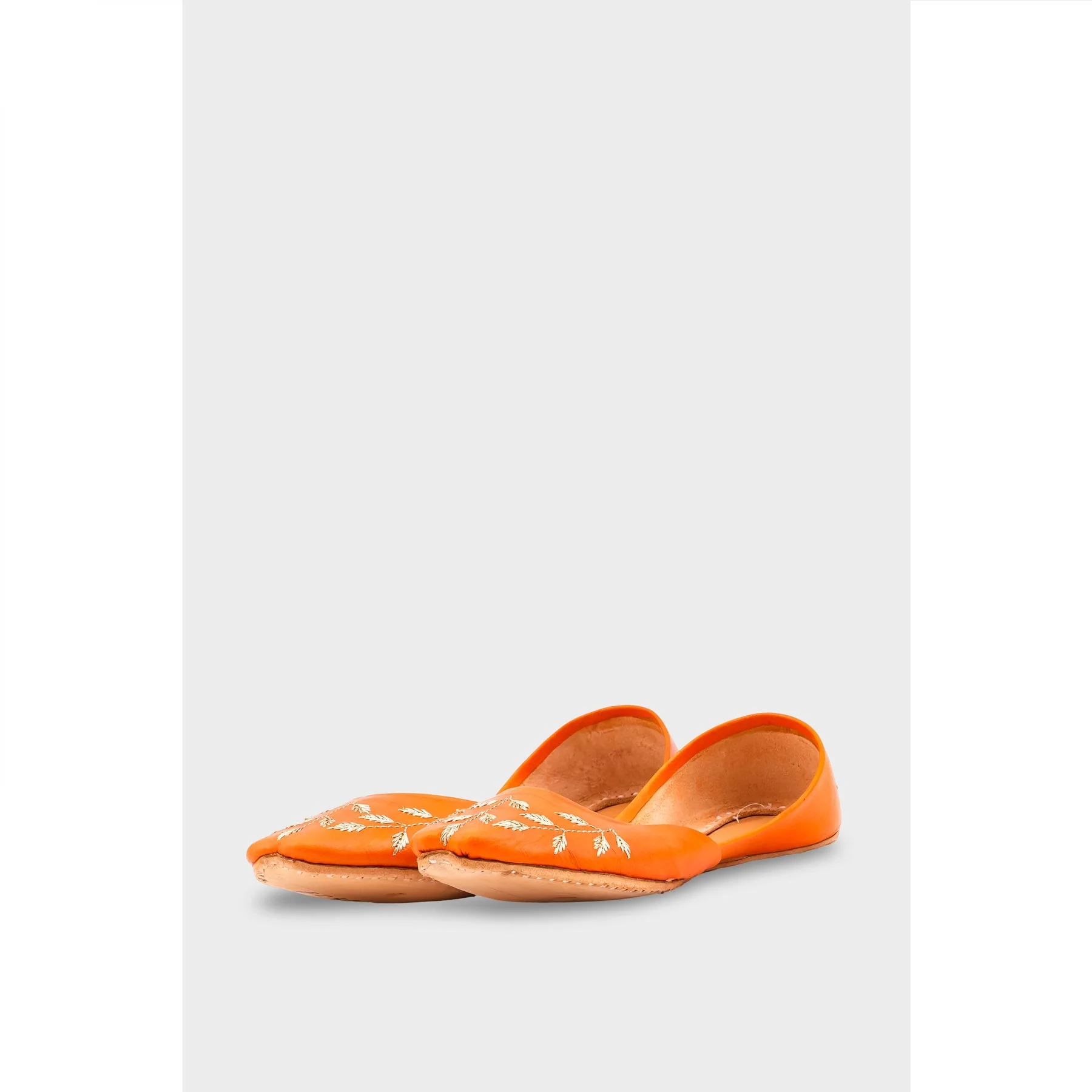 Orange Leather Khussa EC8659 - Image 3