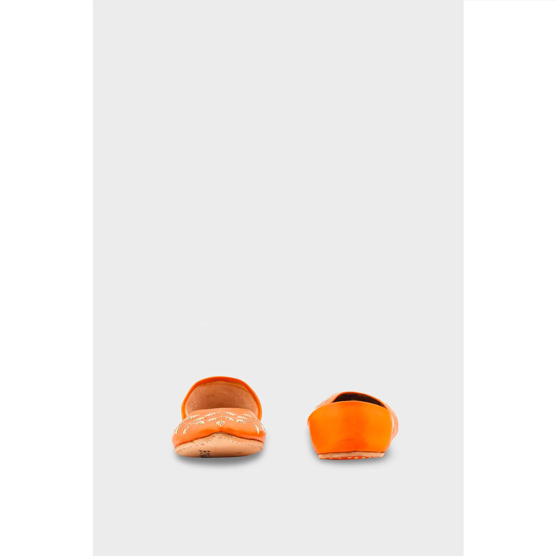 Orange Leather Khussa EC8659 - Image 4
