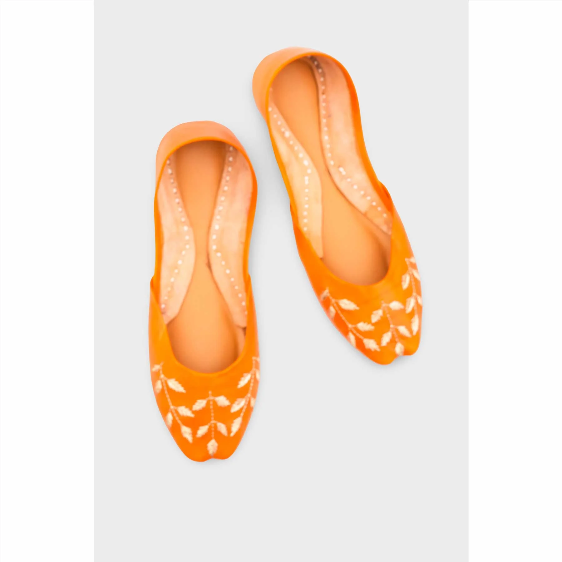 Orange Leather Khussa EC8659 - Image 5