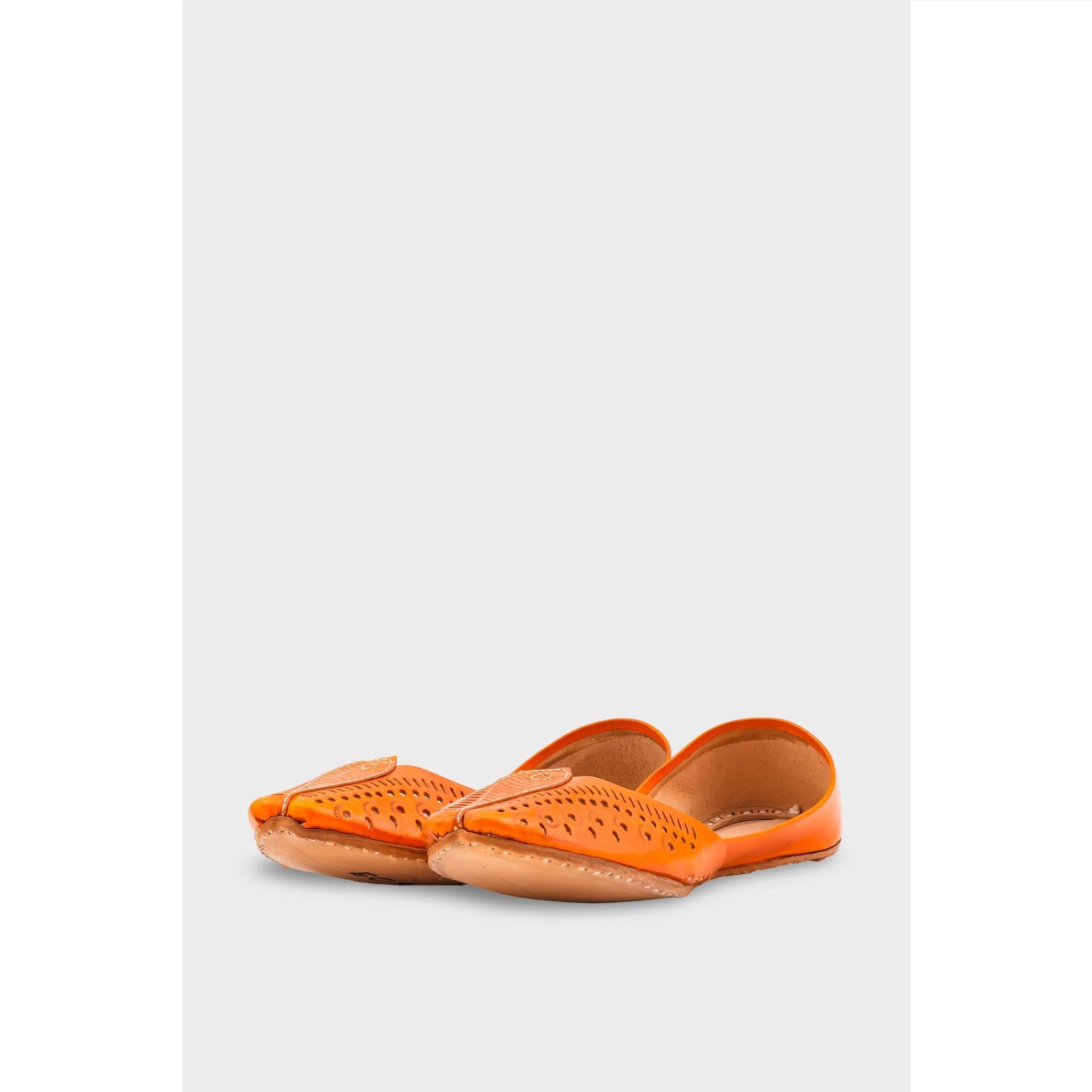Orange Leather Khussa EC8666 - Image 3