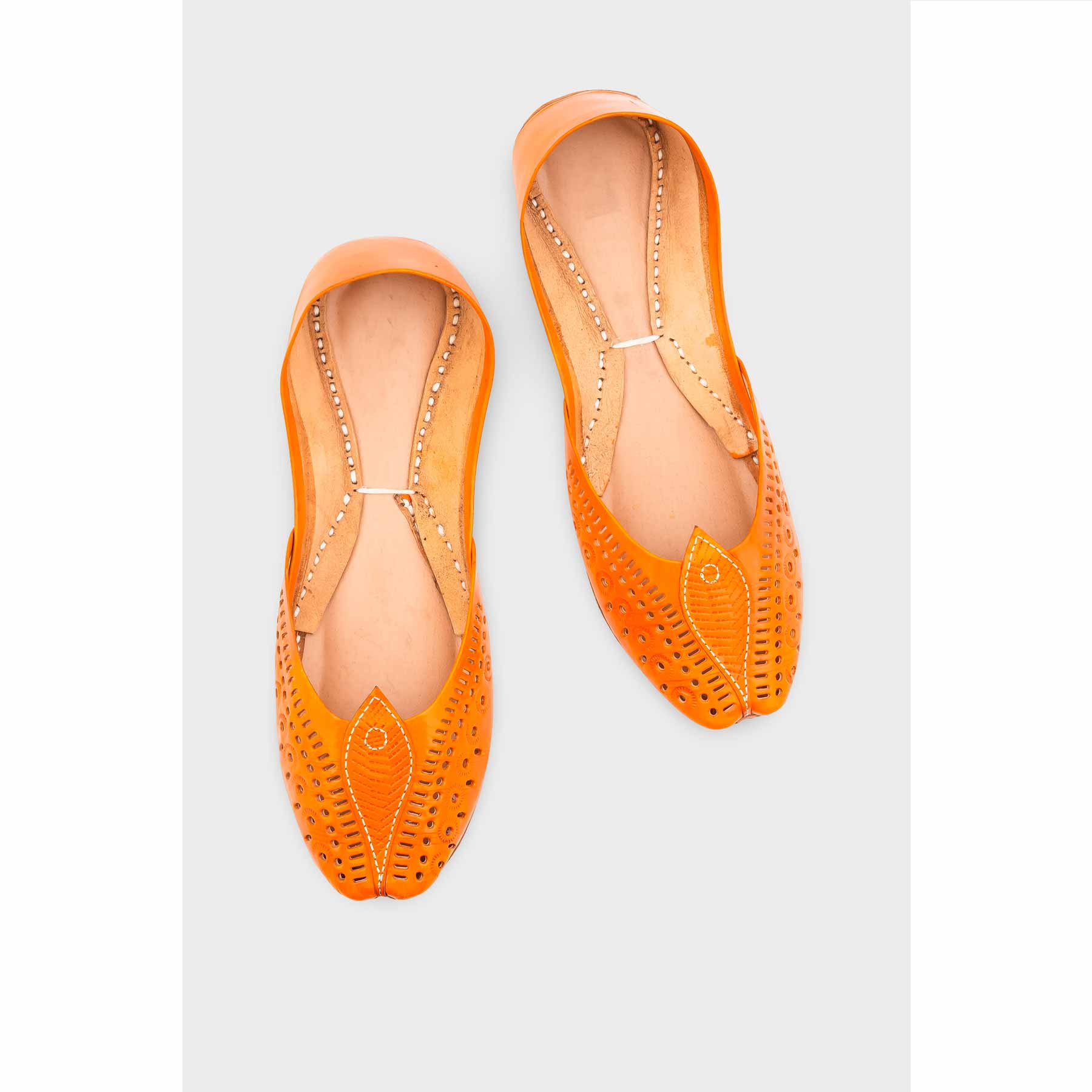 Orange Leather Khussa EC8666 - Image 5
