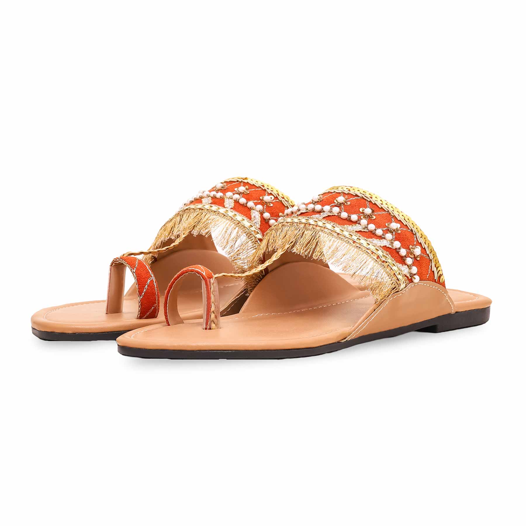 Orange Fancy Women Chappal EC0206 - Image 2