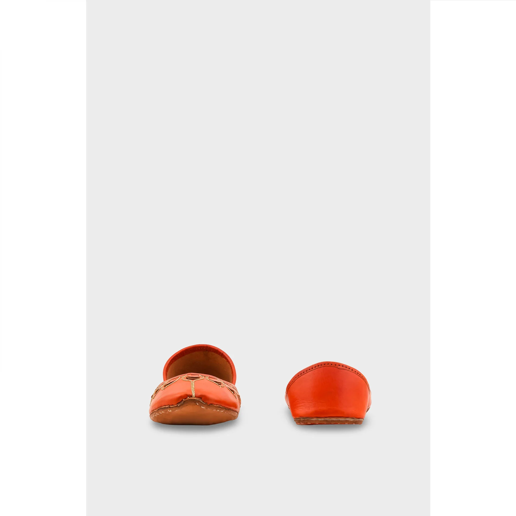 Orange Leather Khussa For Women EC8711 - Image 4