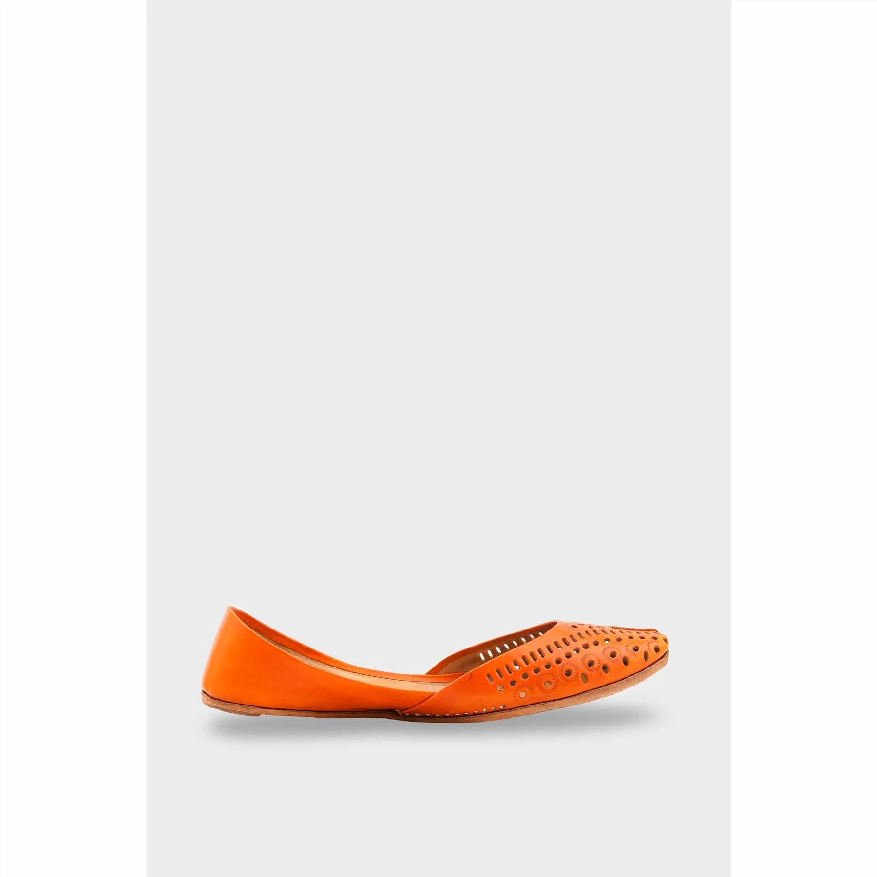 Orange Leather Khussa For Women EC8713 - Image 2