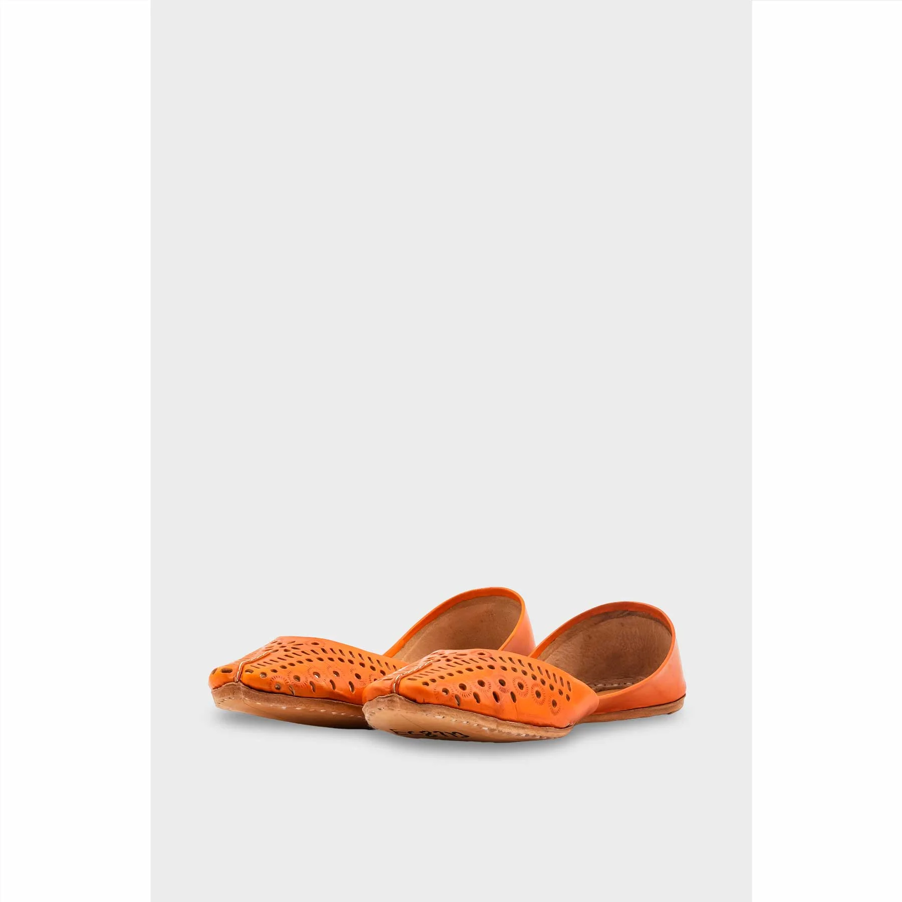 Orange Leather Khussa For Women EC8713 - Image 3