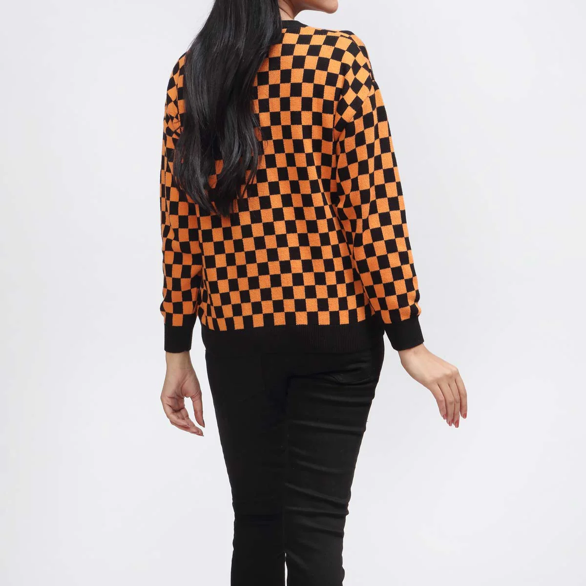 Orange Mid Length Cardigan PW3906 - Image 3