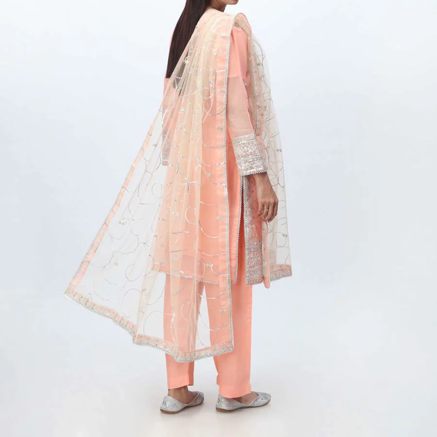 3PC- Embellished Organza Suit PF3006 - Image 3