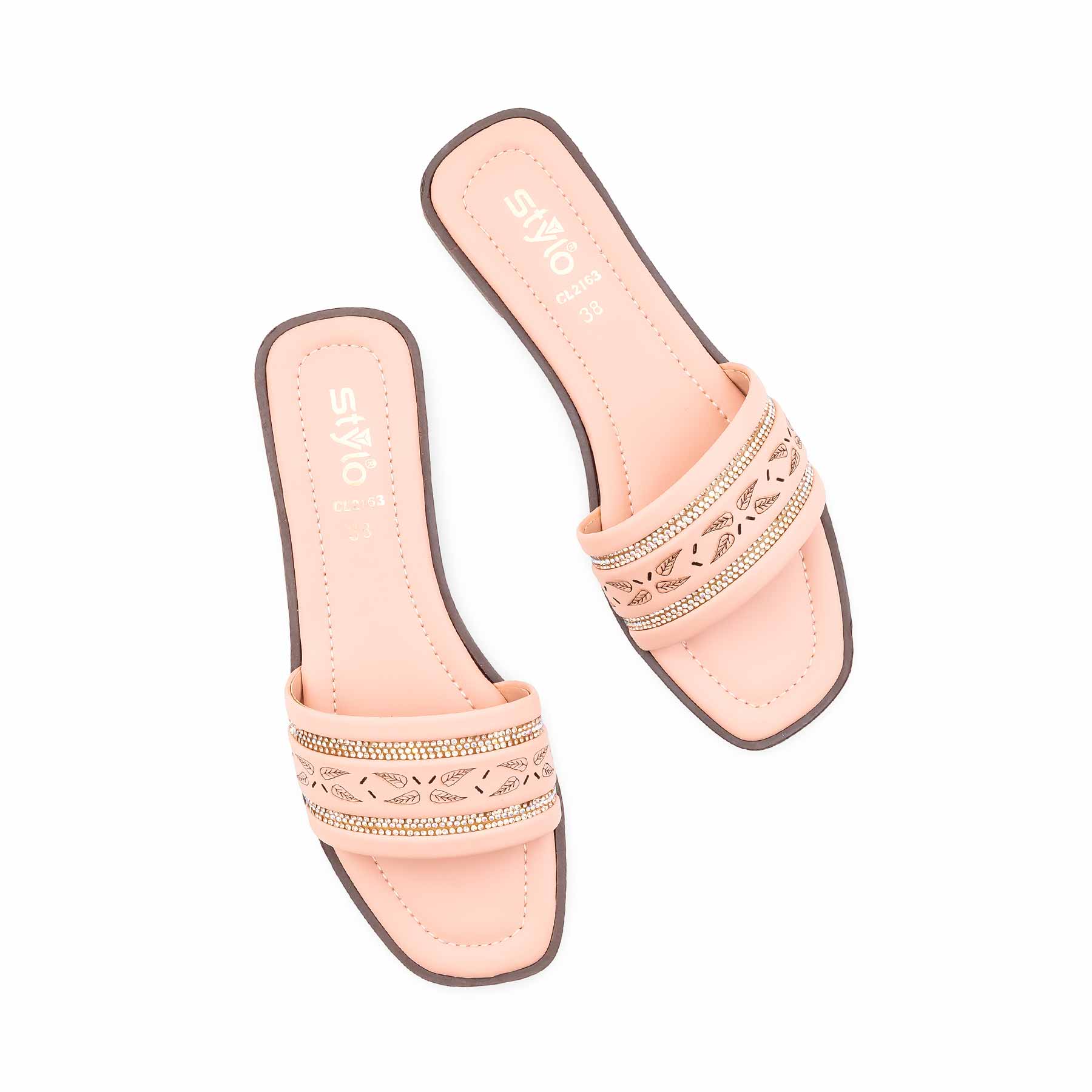 Peach Casual Slipper For Ladies CL2163 - Image 5