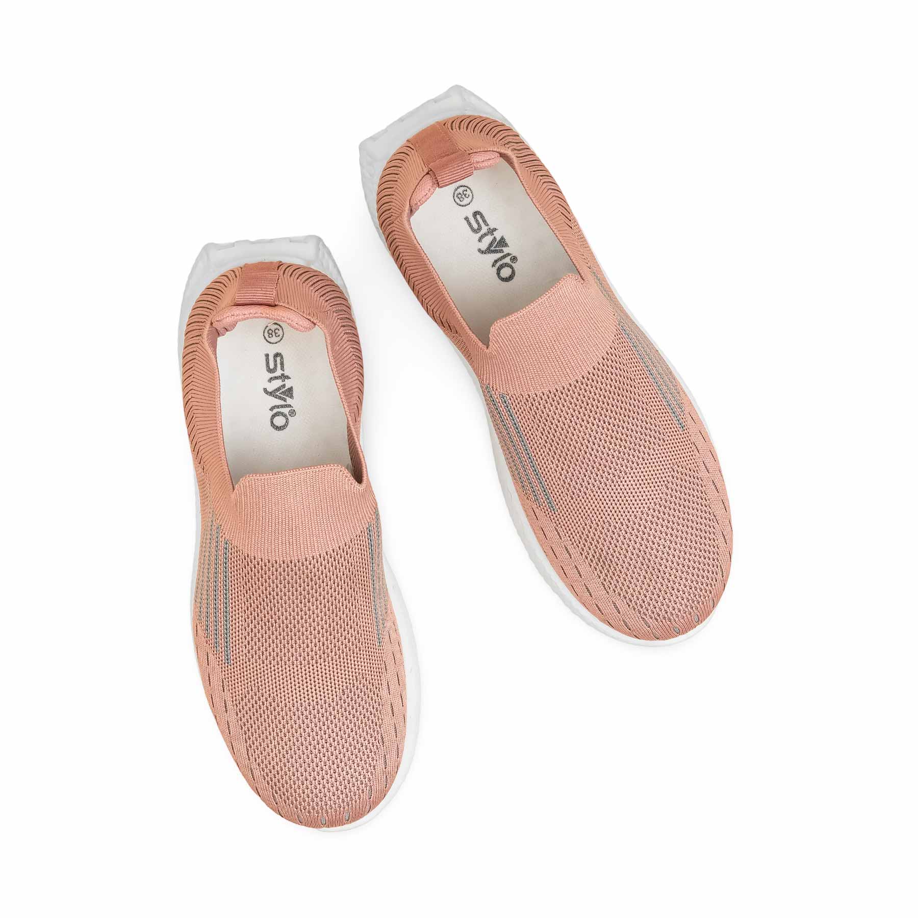 Peach Casual Sneaker For Women AT9116 - Image 5