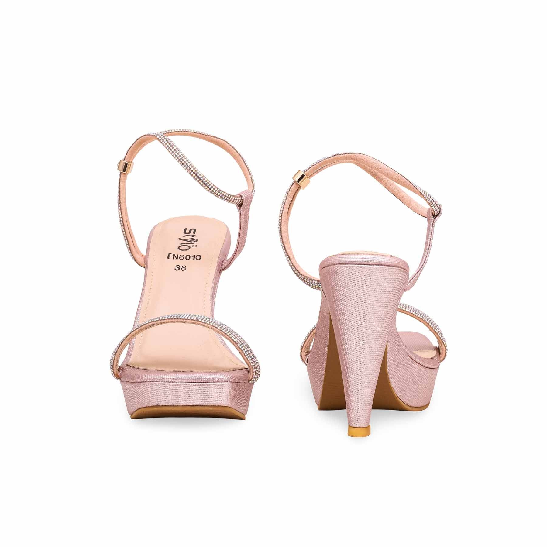 Peach Fancy Bridal Sandal FN6010 - Image 4